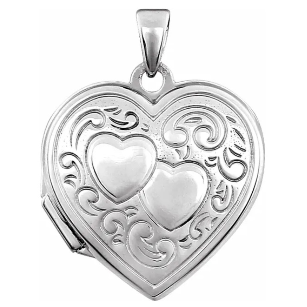 ❤️ Sterling Silver Engravable Double Heart Locket ❤️